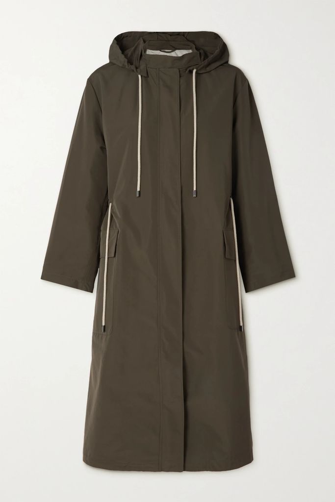 Cube Cottonci Hooded Shell Coat - Army green