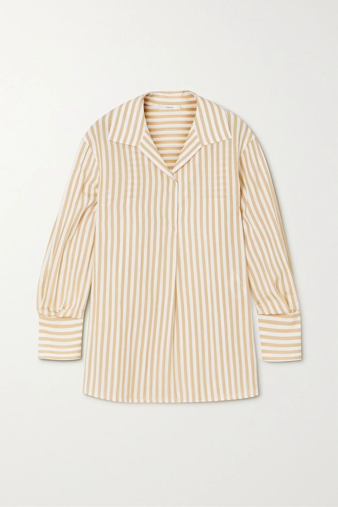 Coast Striped Tencel Lyocell-blend Poplin Shirt - Off-white