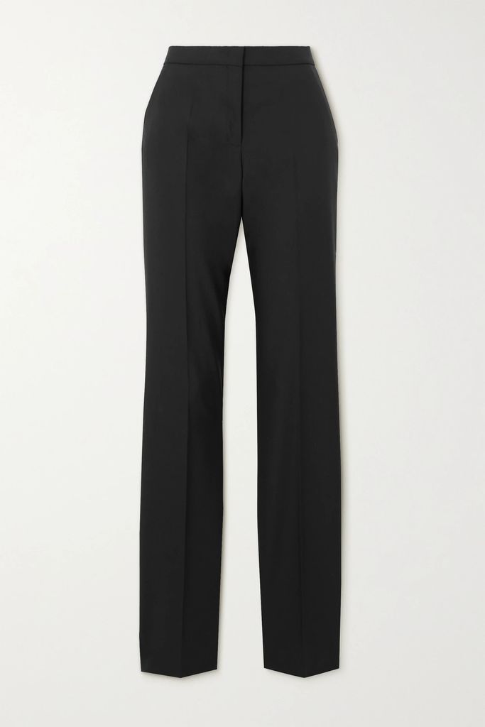 + Net Sustain Pleated Merino Wool Straight-leg Pants - Black