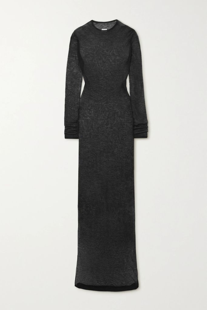 Tencel Lyocell And Wool-blend Maxi Dress - Black