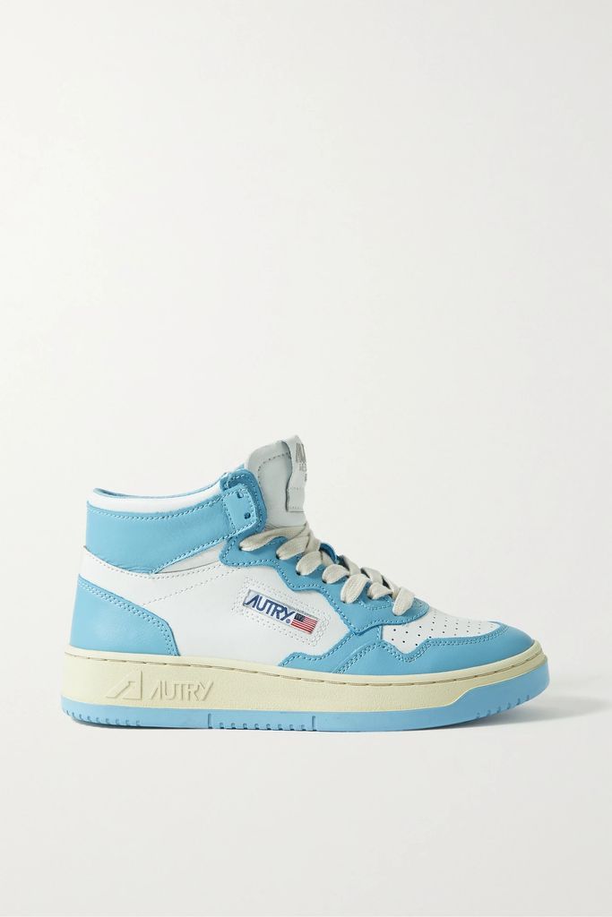 Medalist Two-tone Leather High-top Sneakers - Blue