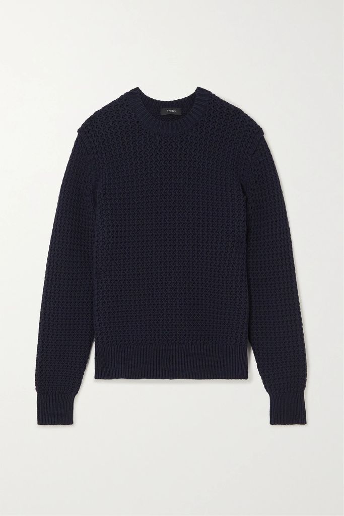 Cotton-blend Sweater - Navy