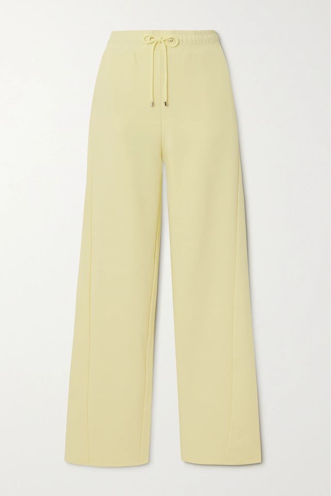 Leisure Ultra Cotton-blend Jersey Wide-leg Pants - Yellow