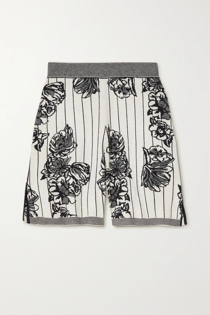 Jacquard-knit Shorts - Black