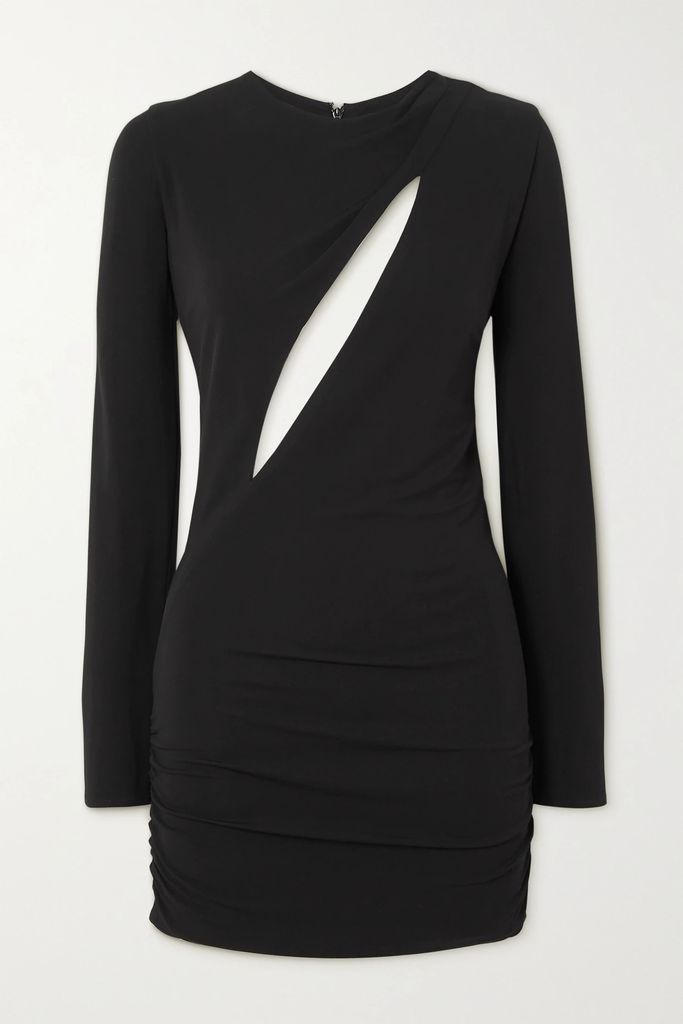 Cutout Stretch-jersey Mini Dress - Black