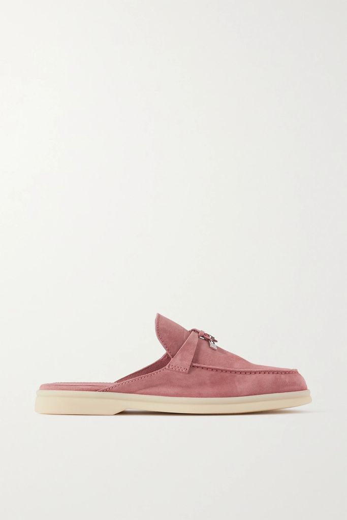 Babouche Charms Walk Suede Slippers - Pink