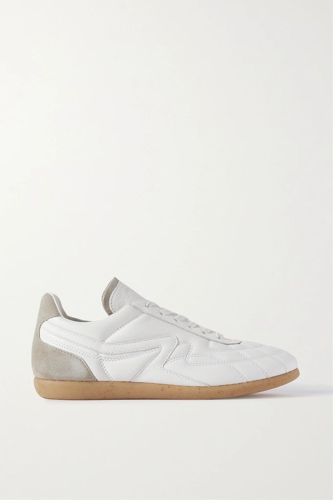 Retro Legacy Suede-trimmed Leather Sneakers - White