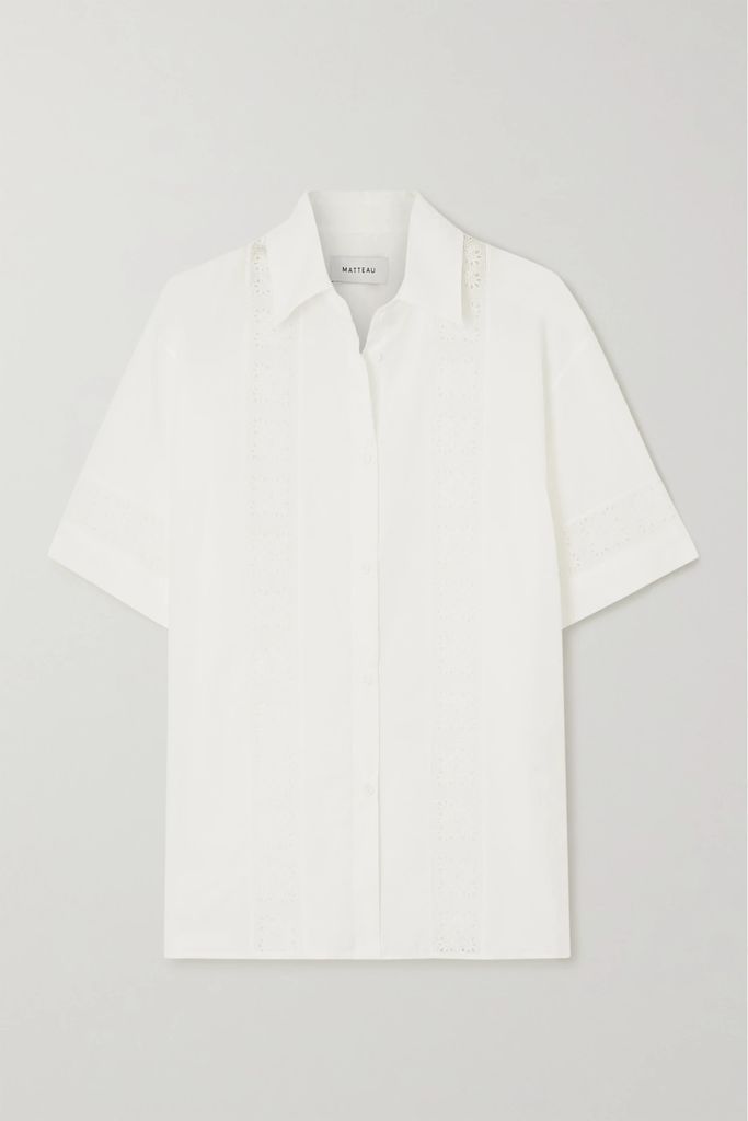 Broderie Anglaise Cotton-poplin Shirt - White