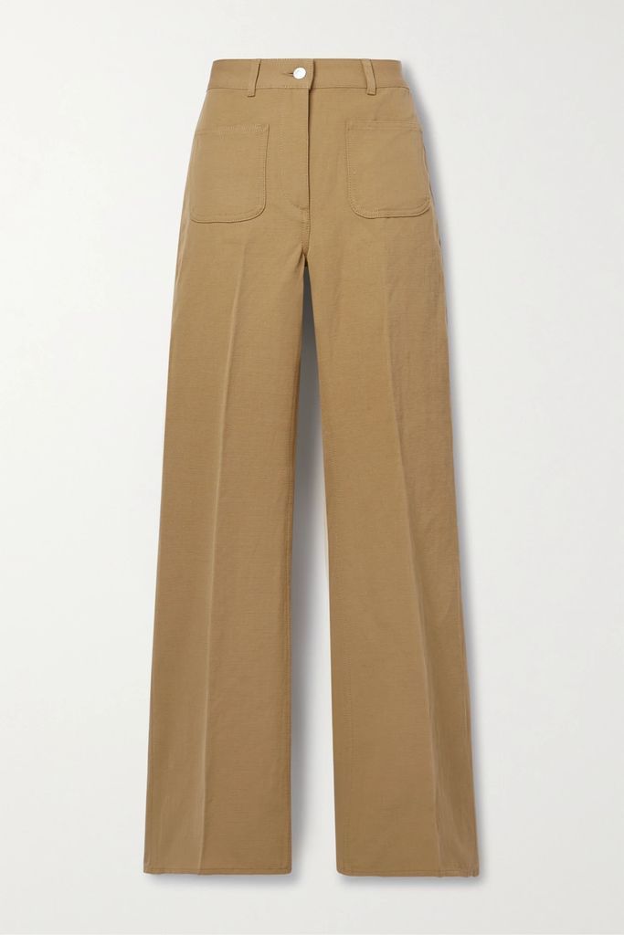 Danbeth Linen And Cotton-blend Canvas Straight-leg Pants - Tan