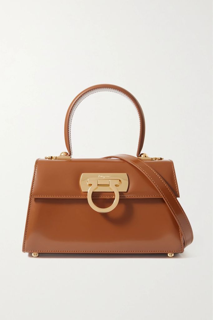 Iconic Mini Leather Shoulder Bag - Brown