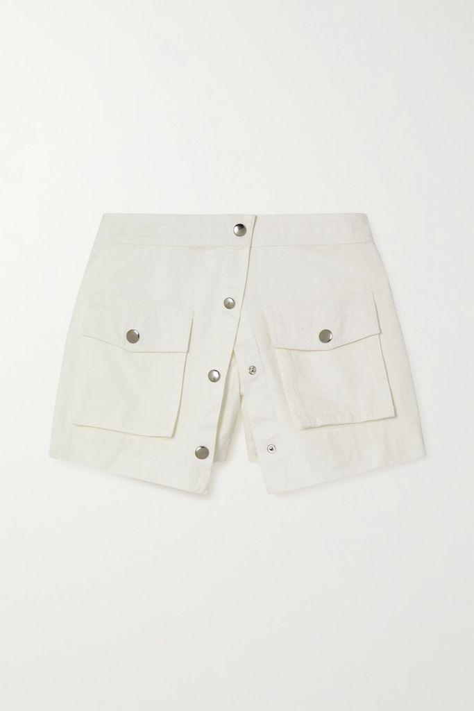 Tamara Layered Cotton-twill Shorts - Ivory
