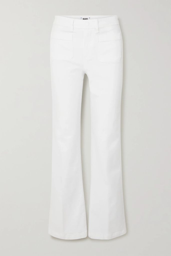 Leenah High-rise Flared Jeans - White