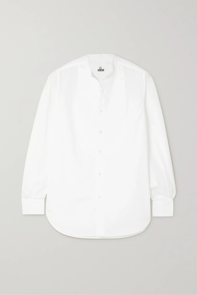 Bunny Piqué-trimmed Cotton-poplin Shirt - White