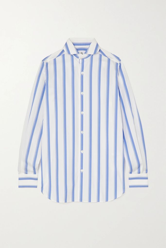Striped Cotton-poplin Shirt - Blue