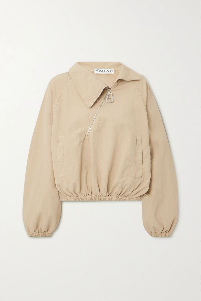 Textured Cotton-blend Jacket - Beige