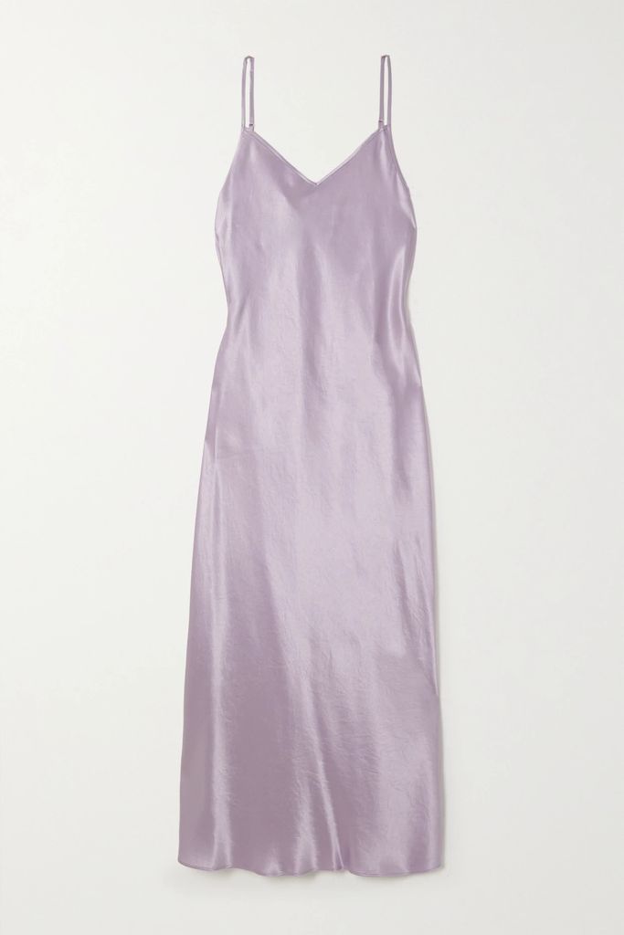Leisure Onda Satin Midi Dress - Lilac