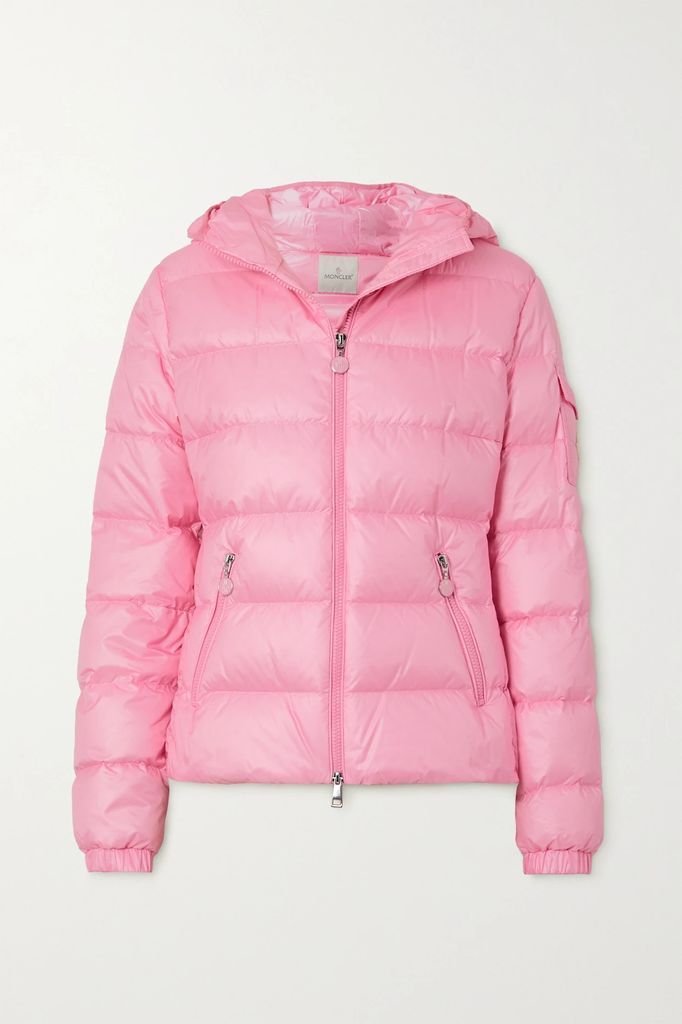 Gles Hooded Quilted Padded Shell Down Jacket - Pink
