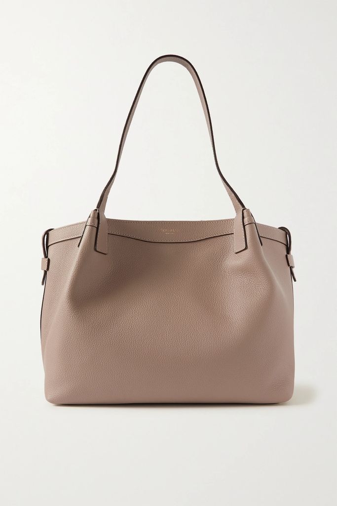 Small Secret Textured-leather Tote - Taupe