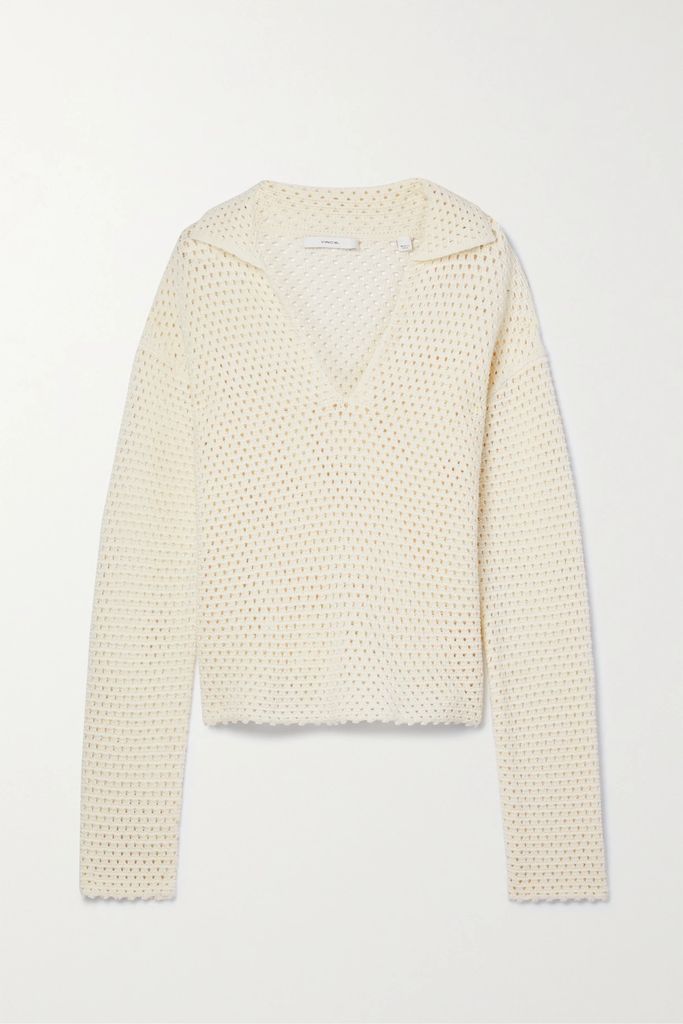 Baja Open-knit Cotton Sweater - Ivory