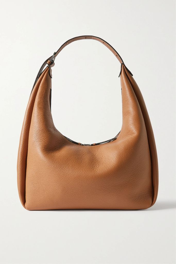 Textured-leather Tote - Tan
