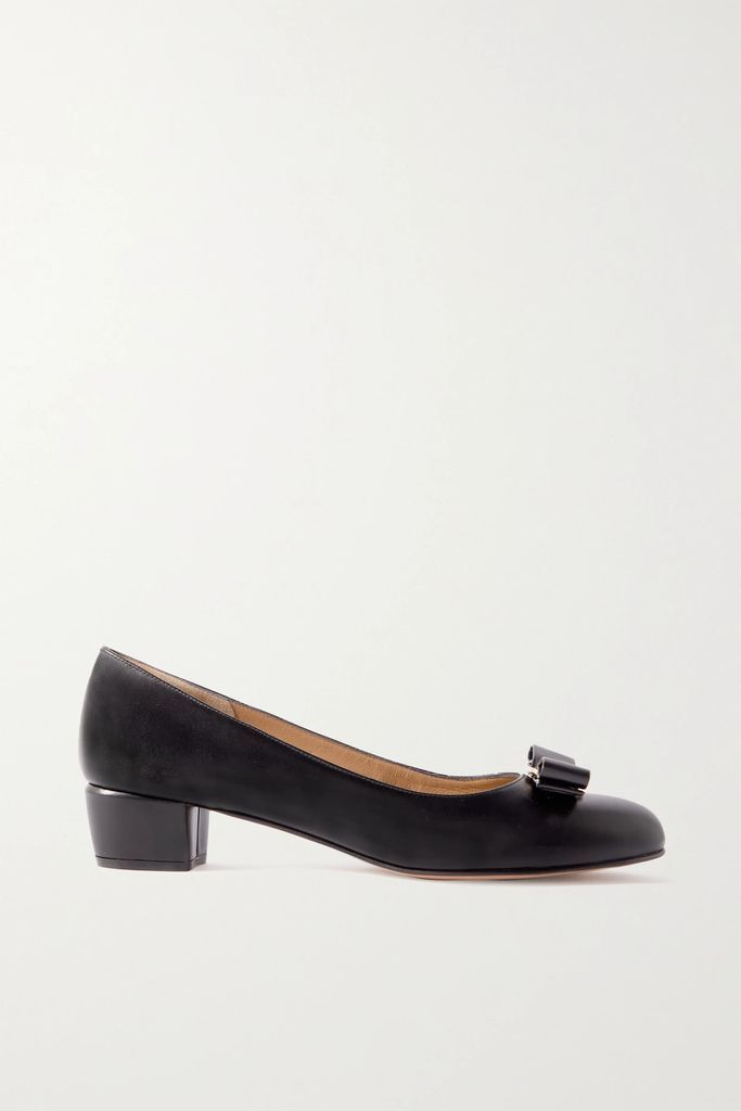 Vara Bow-embellished Leather Pumps - Black