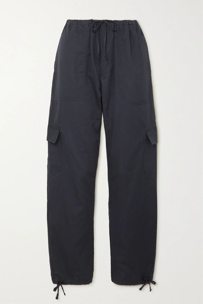 Yoko Cotton Tapered Cargo Pants - Dark gray