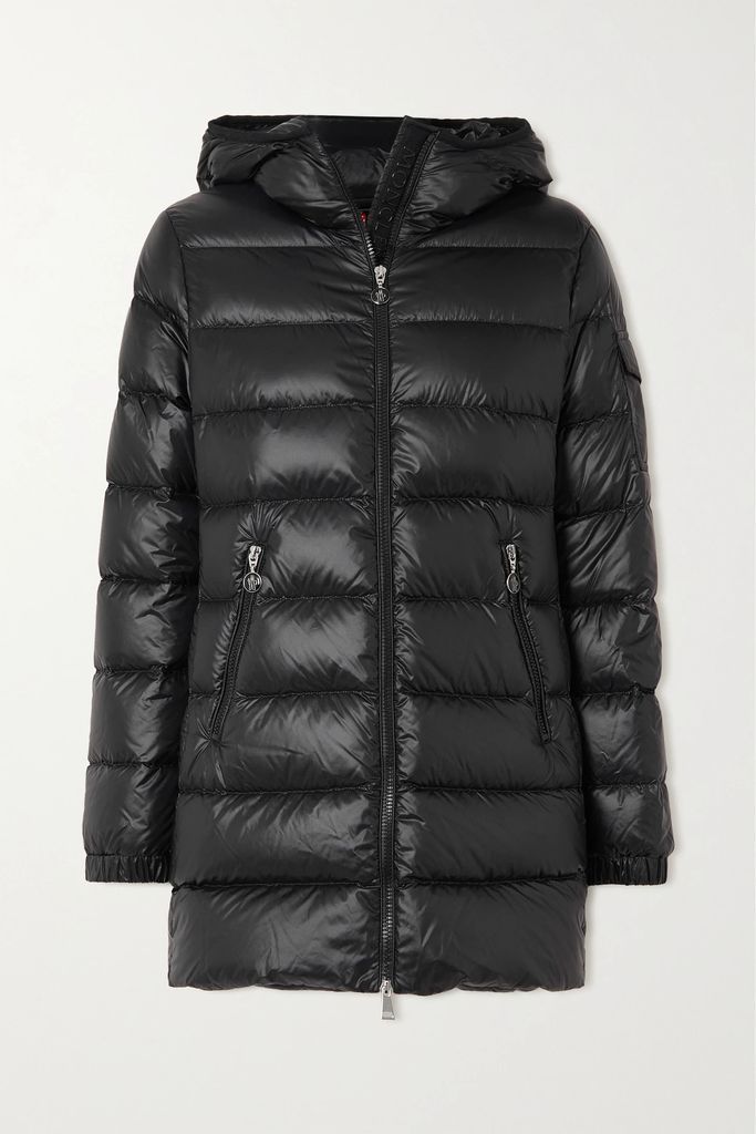 Glements Hooded Quilted Shell Down Jacket - Black
