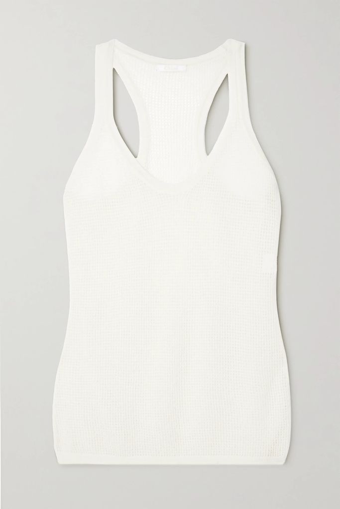 Crocheted Wool And Cashmere-blend Tank - White