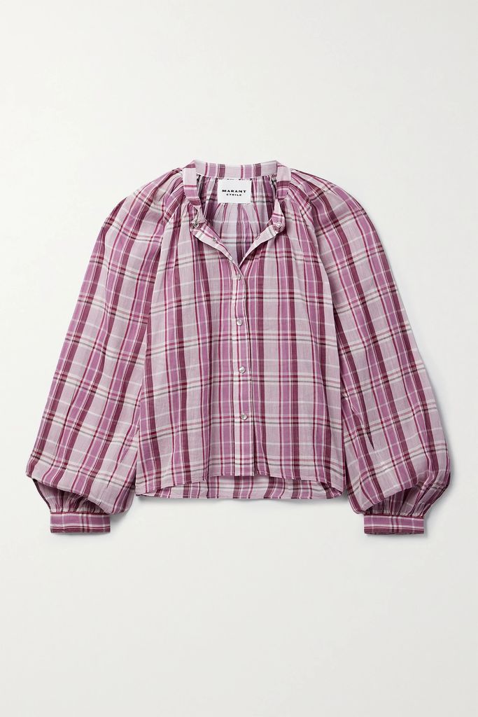 Blandine Checked Cotton-voile Blouse - Pink