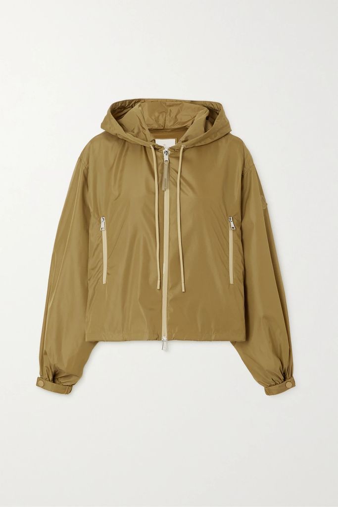 Vernois Hooded Printed Shell Jacket - Beige