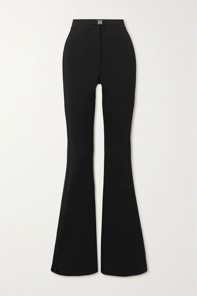 4g Belted Jersey Flared Pants - Black