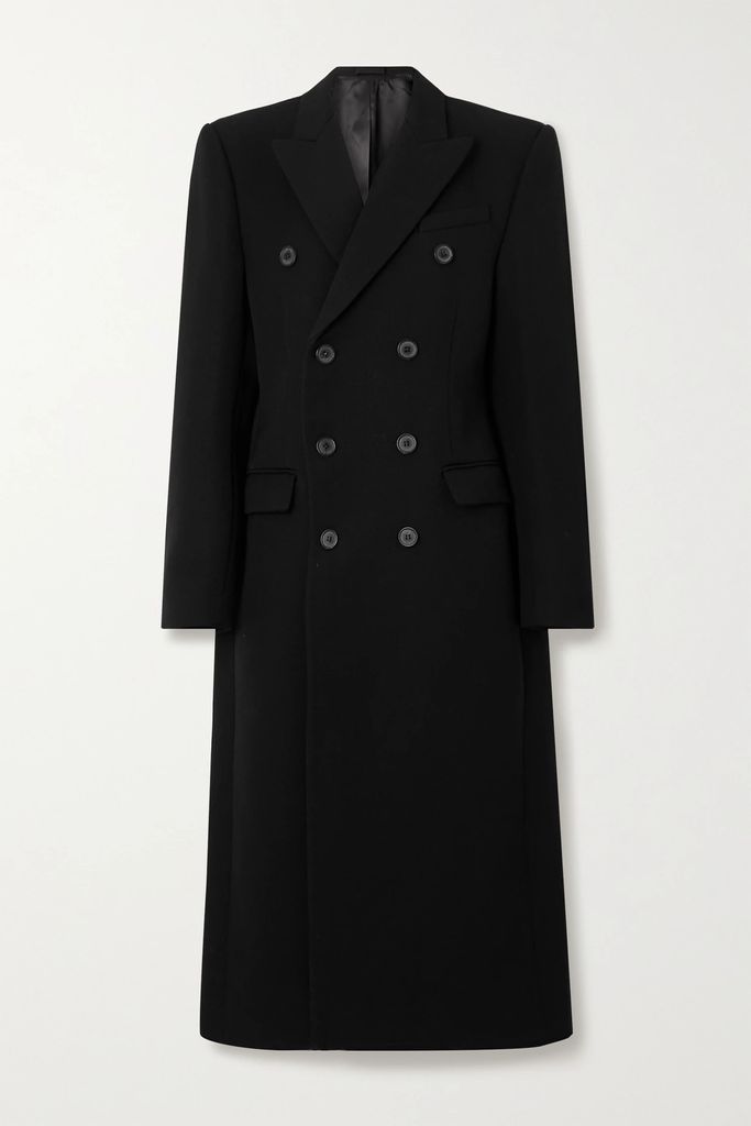 WARDROBE. NYC - Double-breasted Merino Wool-twill Coat - Black