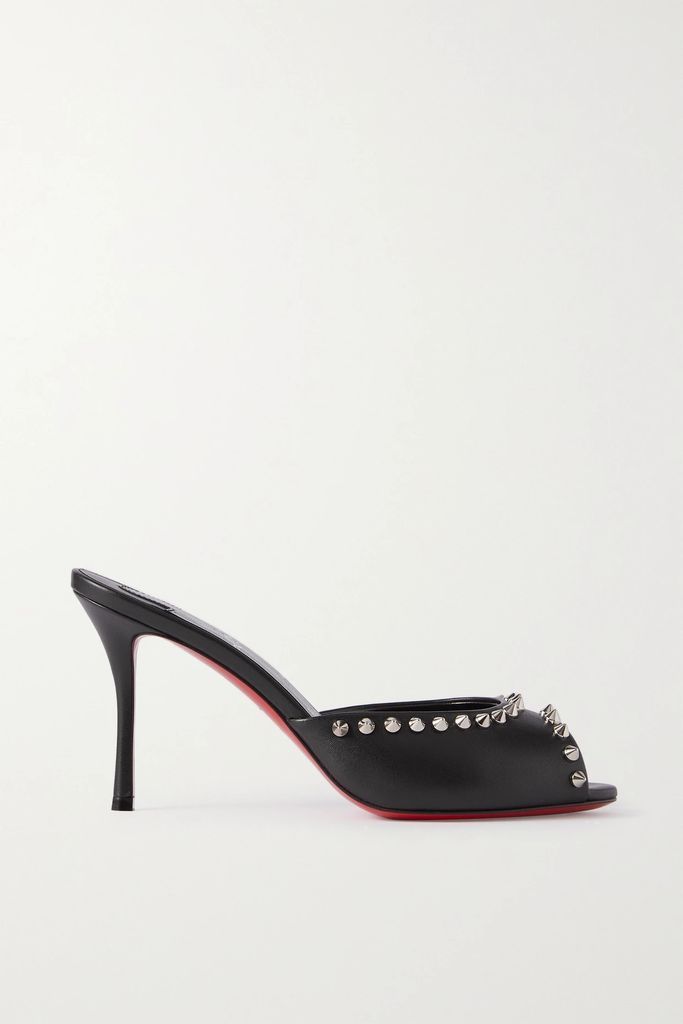 Me Dolly 85 Studded Leather Mules - Black