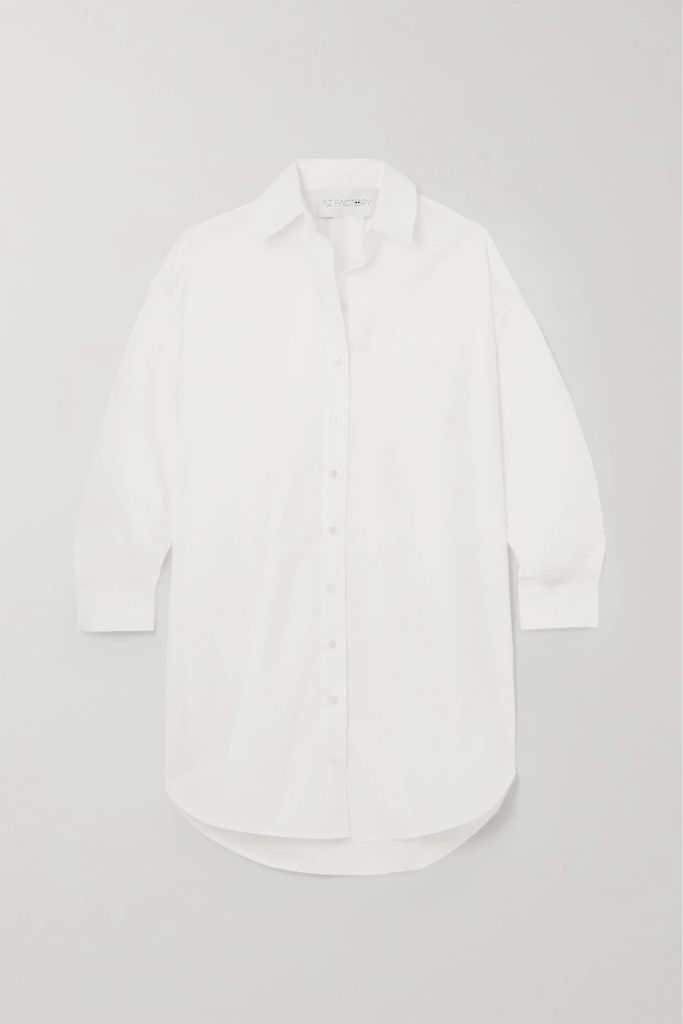 + Lutz Huelle Parachute Oversized Cotton-poplin Shirt Dress - White
