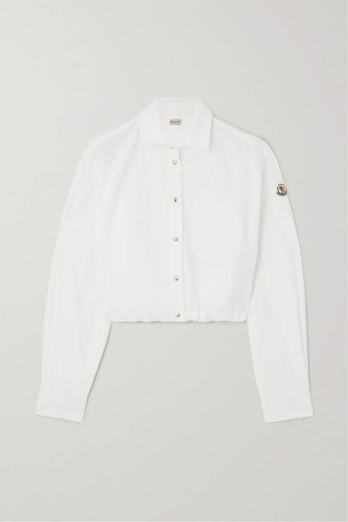 Cropped Cotton-poplin Shirt - White