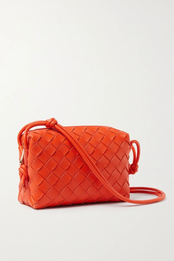 Loop Mini Intrecciato Leather Shoulder Bag - Orange