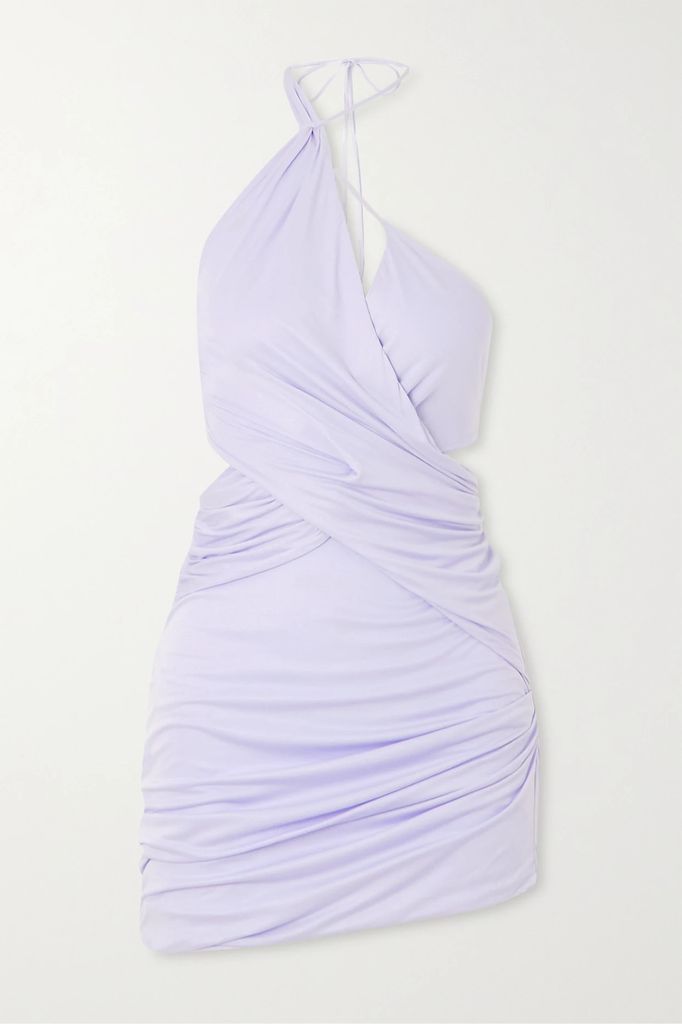 Molos Asymmetric Cutout Draped Modal Mini Dress - Lilac