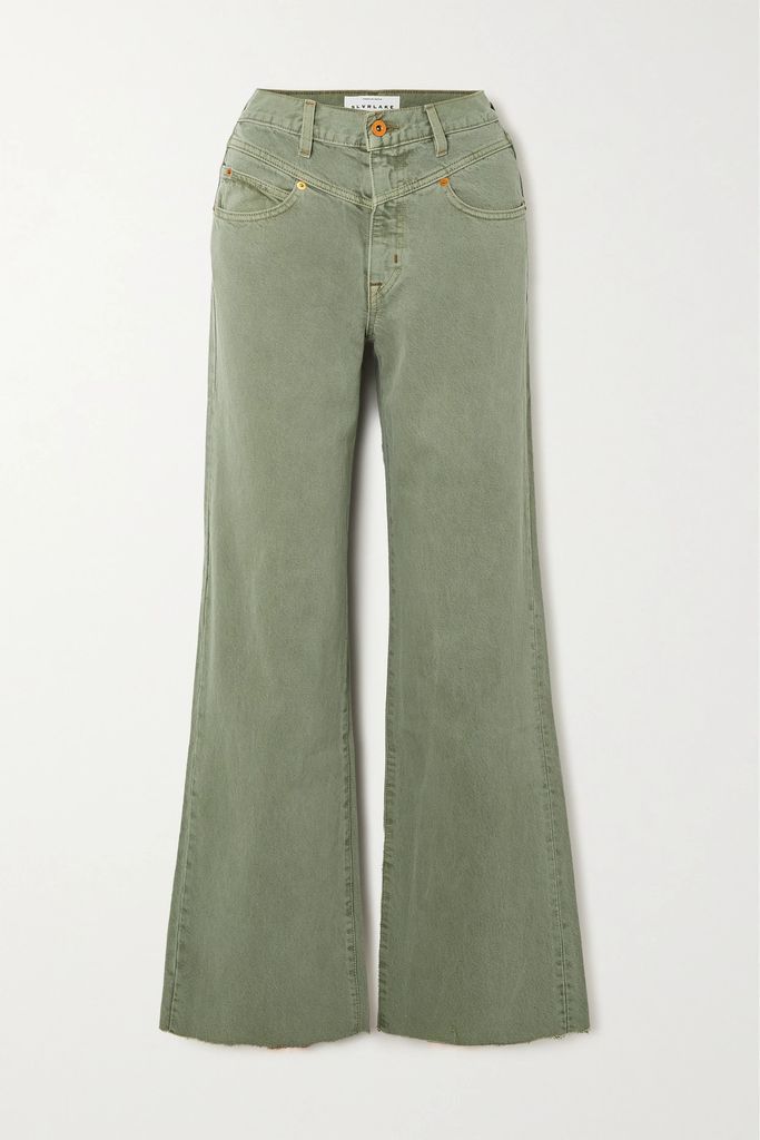 Grace High-rise Wide-leg Jeans - Green