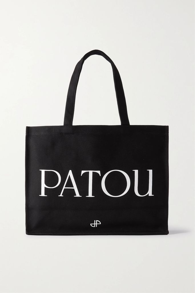 Patou Large Printed Organic Cotton-canvas Tote Bag - Black