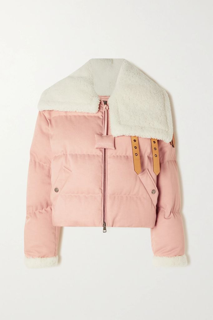 + Jw Anderson Penygarder Shearling-trimmed Quilted Denim Down Jacket - Pink