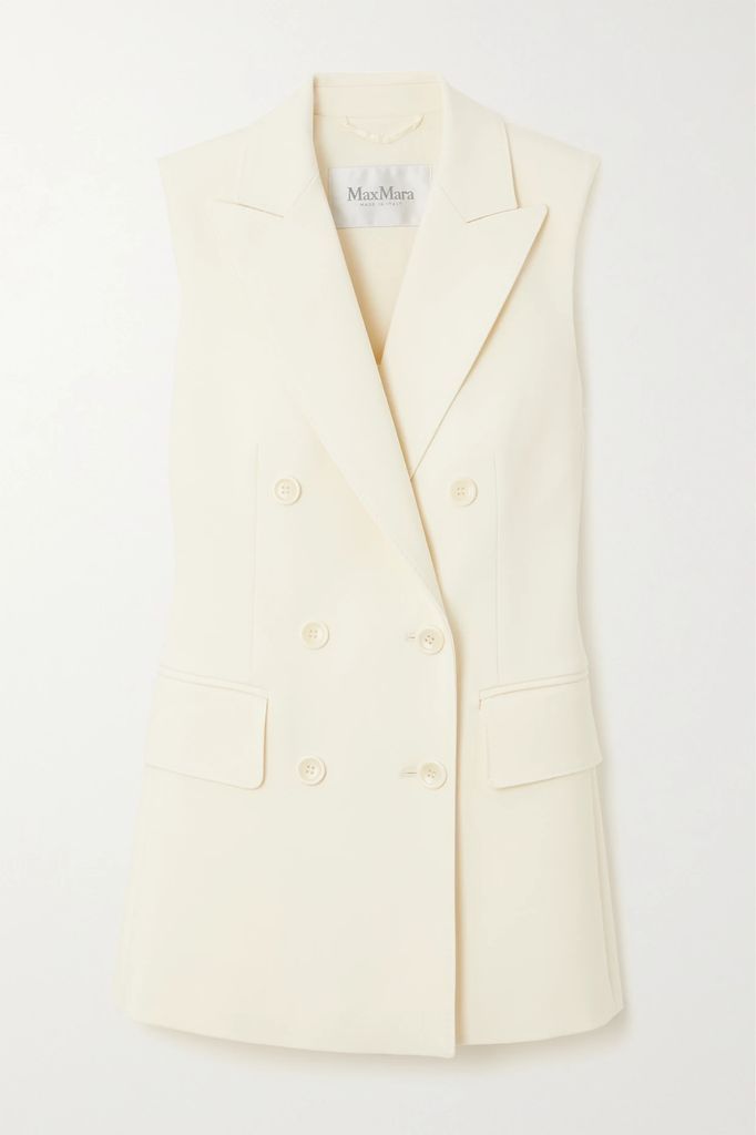 Pallida Double-breasted Wool-blend Vest - Ivory