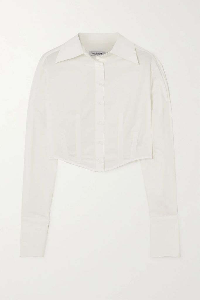 Franke Cropped Stretch-cotton Shirt - White