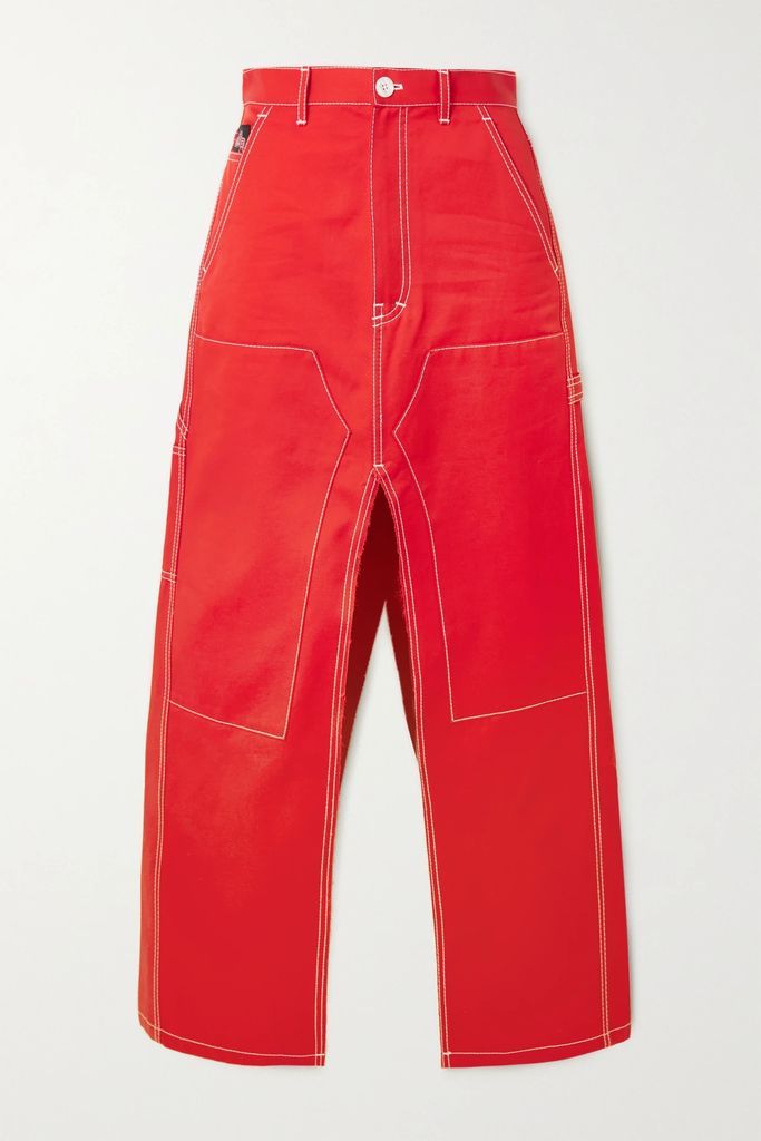 Cotton-gabardine Maxi Skirt - Red