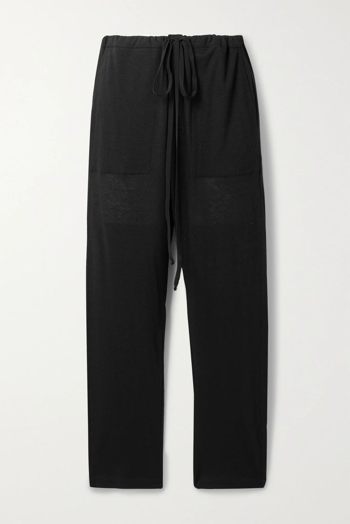 Bailey Cotton And Cashmere-blend Track Pants - Black