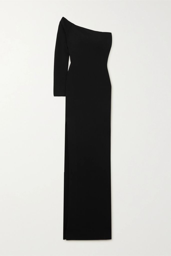 The Palmer One-sleeve Stretch-crepe Maxi Dress - Black