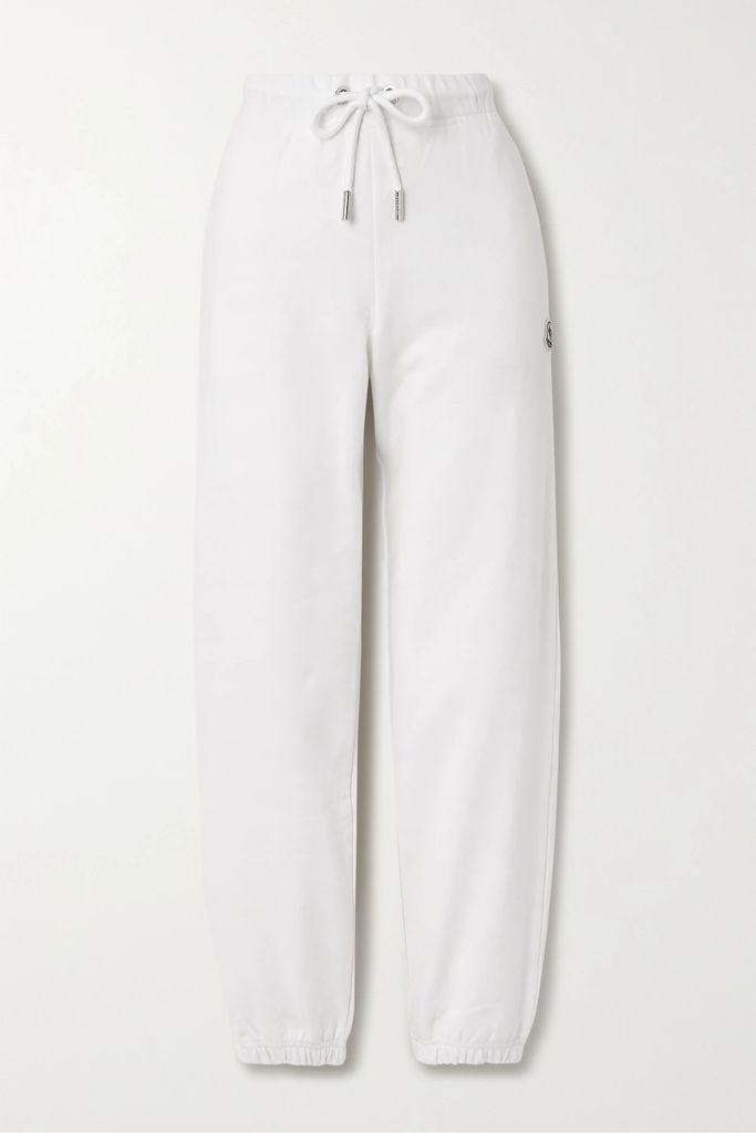 Tapered Cotton-jersey Track Pants - White