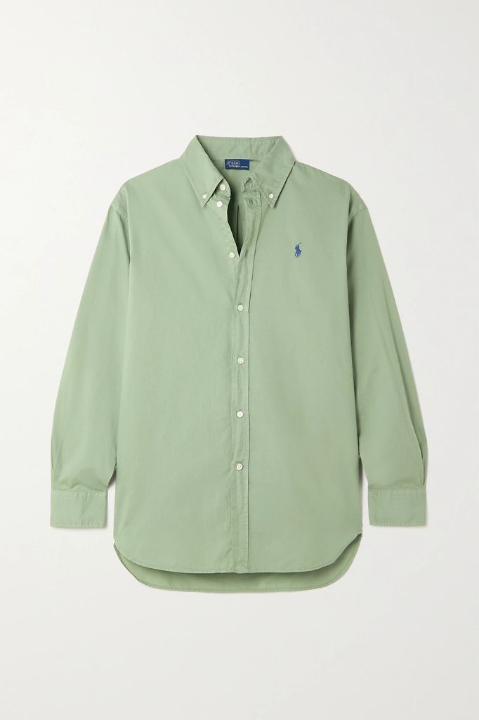 Cotton-chambray Shirt - Light green