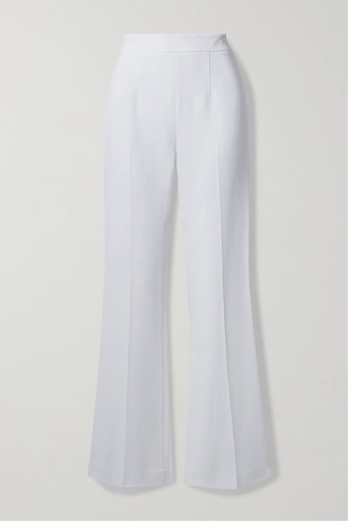 Stretch-cady Flared Pants - White