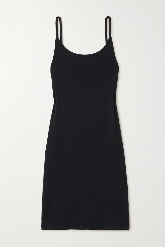 Stretch-bamboo Lyocell Jersey Slip Dress - Black