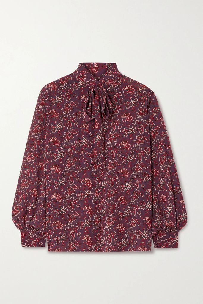 Paisley-print Crepon Blouse - Red